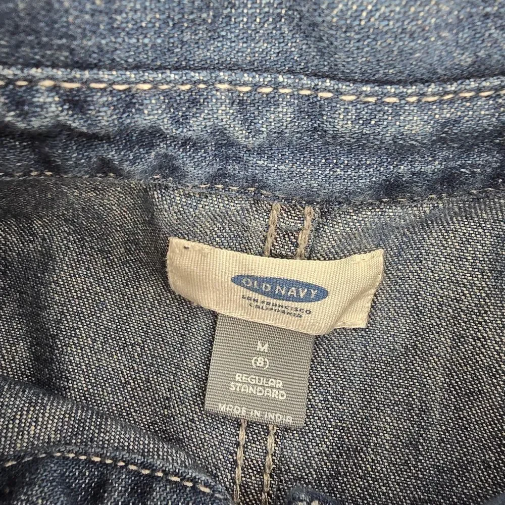 Old Navy Girls Blue Denim Shirt Dress Size M 8